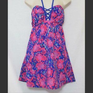 Just Beachin' One Piece Bright Halter Swim Dress